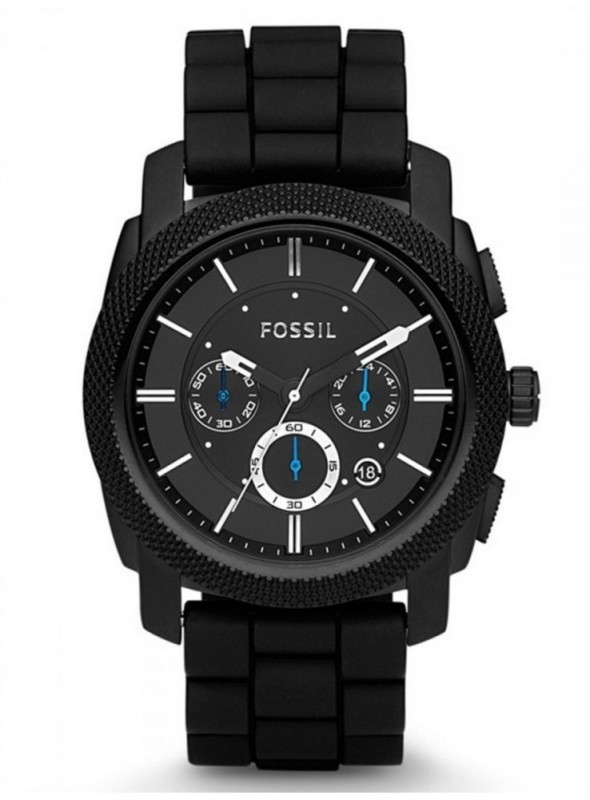 Fossil Machine Watch for Men Analog Silicone Band FS4487 AW