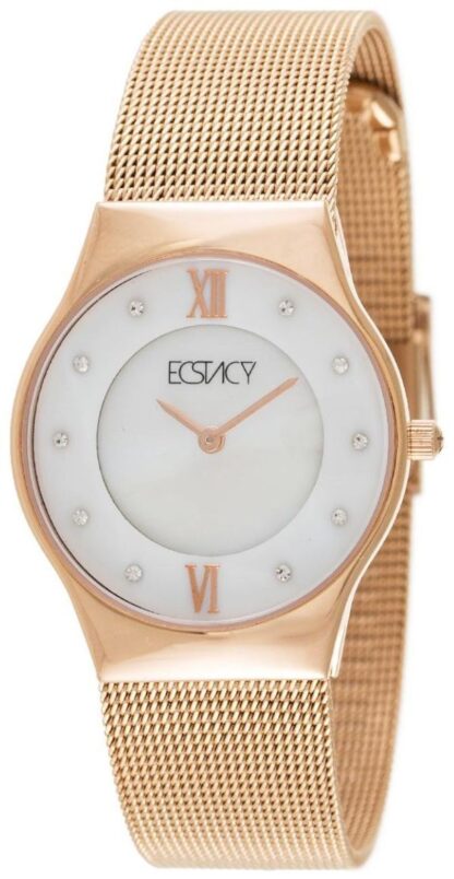 Ecstacy Women White Dial Rose Gold Plated Band Watch